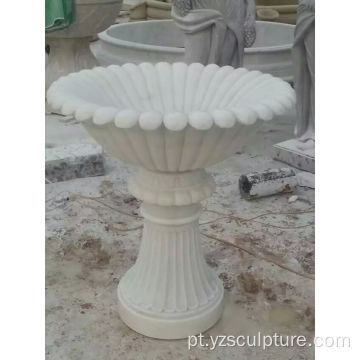 Vaso de flor de mármore branco para jardim